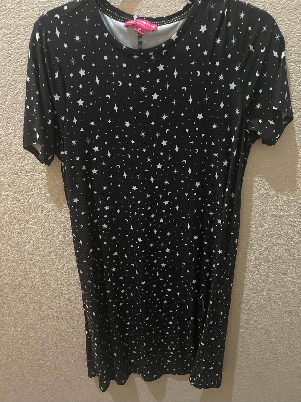 Whimsigoth t-shirt dress with slit - stretchy size 10